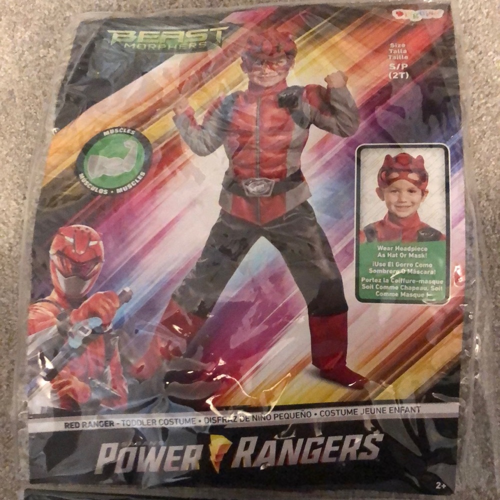 Toddler 2t power ranger costume